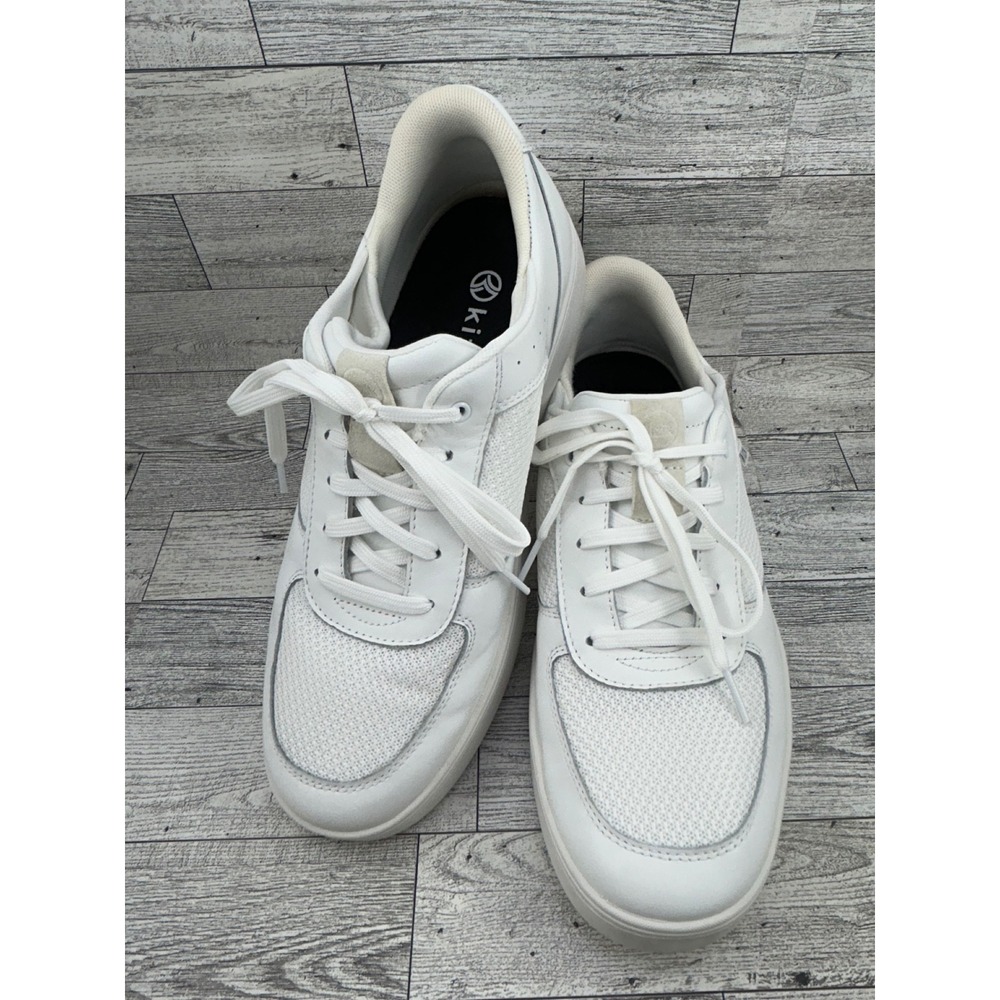 Kizik Irvine White Hands-Free Sneakers Men Size 10 Low Top Shoes MREDWT01-1D
